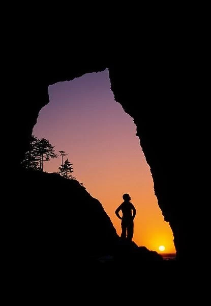 Silhouette of hiker