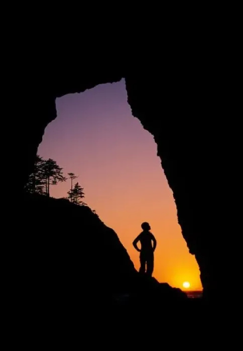 Framed Print : Silhouette of hiker Framed Print : Silhouette of hiker