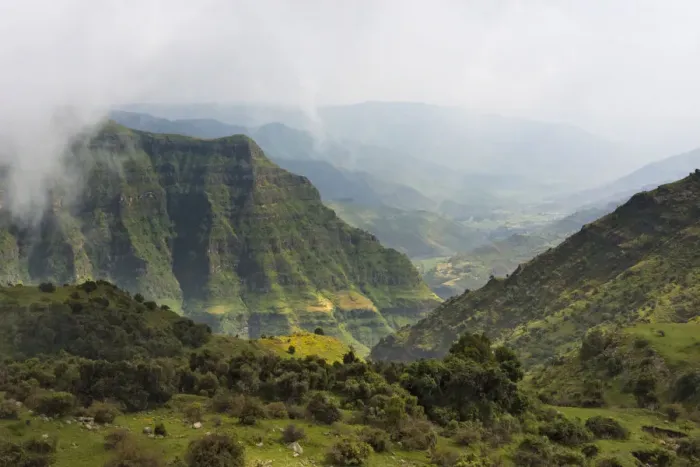 Framed Print : Simien Mountain in morning mist, Ethiopia