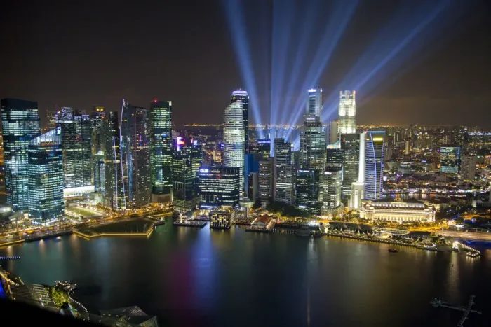 Framed Print : Singapore. City at night. Credit as: Jim Zuckerman / Jaynes Gallery / DanitaDelimont Framed Print : Singapore. City at night. Credit as: Jim Zuckerman / Jaynes Gallery / DanitaDelimont