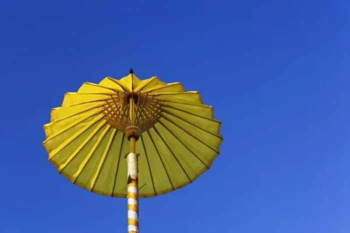 Framed Print : Single yellow hand made umbrella, Bosang, Chiang Mai, Thailand Framed Print : Single yellow hand made umbrella, Bosang, Chiang Mai, Thailand