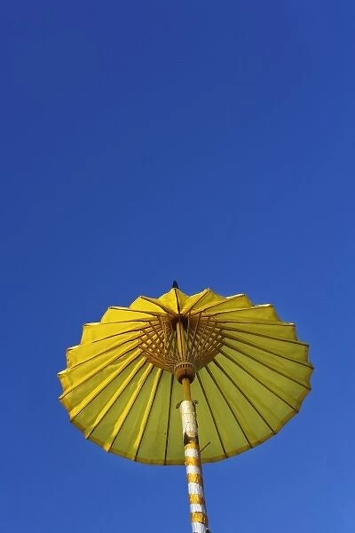 Single yellow hand made umbrella, Bosang, Chiang Mai, Thailand