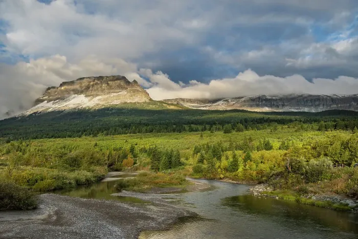 Framed Print : Singleshot Mountain with fresh snowfall over the St. Mary River in Glacier National Park, Montana, USA Framed Print : Singleshot Mountain with fresh snowfall over the St. Mary River in Glacier National Park, Montana, USA