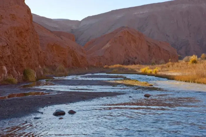 Framed Print : The site of the river crossing from San Pedro de Atacama to Catarpe in the Atacama desert