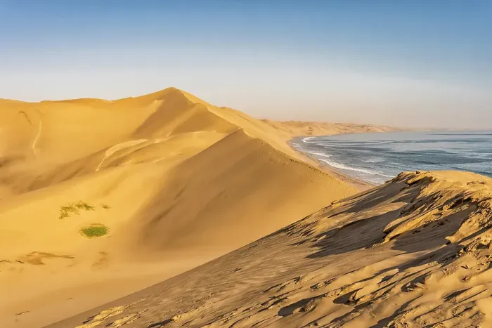 Framed Print : Skeleton Coast, Namibia, Africa. Landscape view of Namib Sand Sea in the Namib-Naukluft Park, the only coastal desert in the world influenced by fog Framed Print : Skeleton Coast, Namibia, Africa. Landscape view of Namib Sand Sea in the Namib-Naukluft Park, the only coastal desert in the world influenced by fog