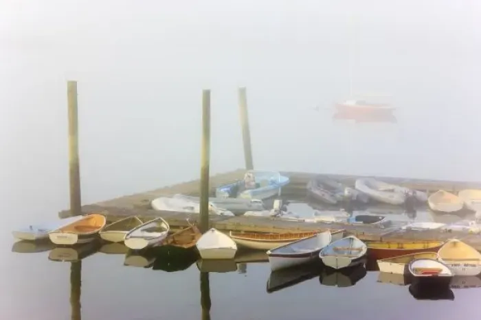 Framed Print : Skiffs and morning