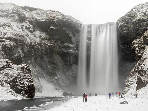 Skogafoss during winter, one of the icons of Iceland. europe, northern europe, iceland