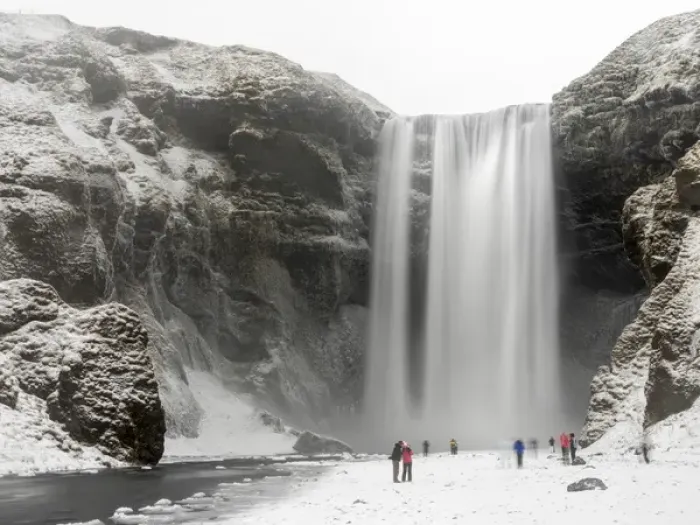 Framed Print : Skogafoss during winter, one of the icons of Iceland. europe, northern europe, iceland