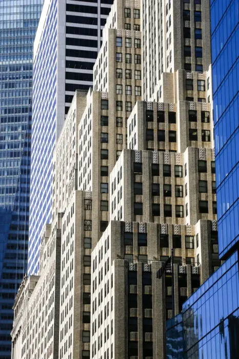 Framed Print : Skyscrapers in downtown New York City, NY. USA