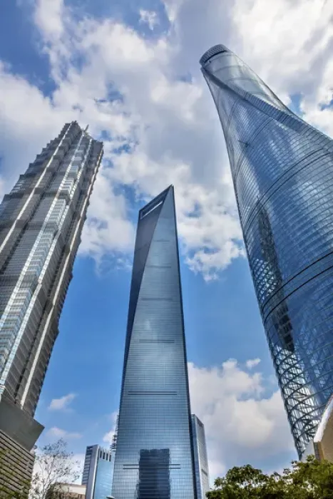Framed Print : Three Skyscrapers Reflections Make Patterns and Designs Liujiashui Financial District Framed Print : Three Skyscrapers Reflections Make Patterns and Designs Liujiashui Financial District