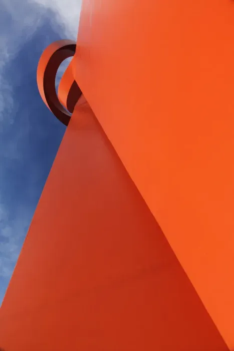 Framed Print : Skyward view of big red sculpture donated to the city of San Antonio by Mexico Framed Print : Skyward view of big red sculpture donated to the city of San Antonio by Mexico