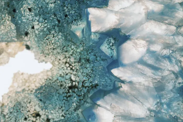 Framed Print : Sliced rock crystals