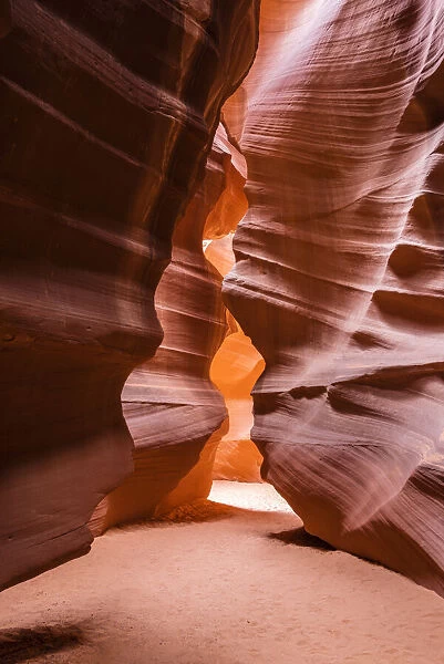 Slickrock formations in upper Antelope Canyon, Navajo Indian Reservation, Arizona, USA