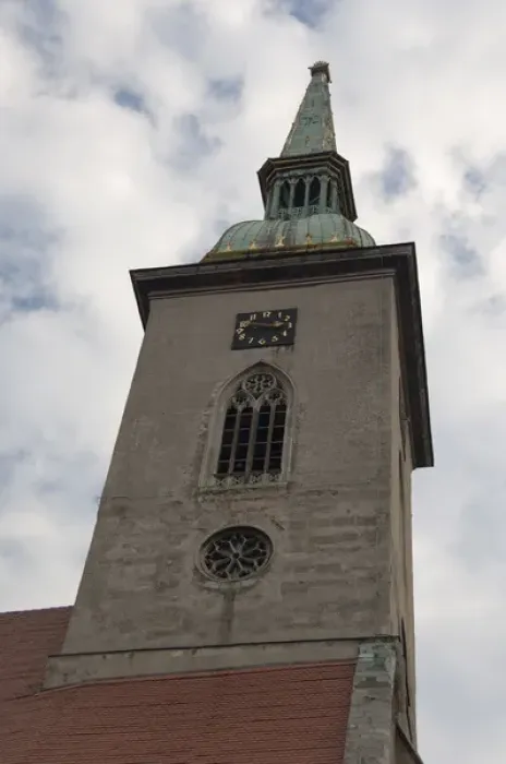 Framed Print : Slovakia, Bratislava. Coronation Church, clock & bell tower