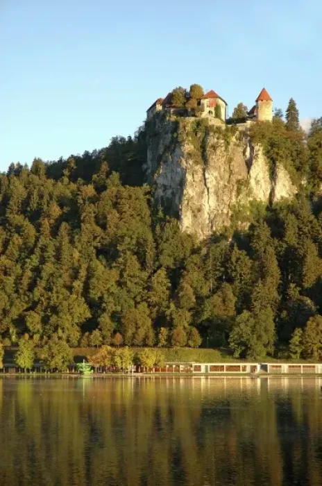 Framed Print : Slovenia, Bled, Lake Bled, Bled Castle on hilltop Framed Print : Slovenia, Bled, Lake Bled, Bled Castle on hilltop