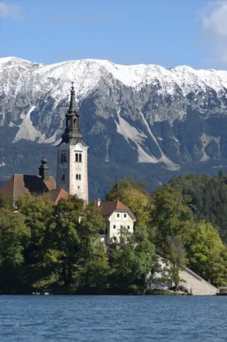 Framed Print : Slovenia, Bled, Lake Bled, Bled Island and Julian Alps Framed Print : Slovenia, Bled, Lake Bled, Bled Island and Julian Alps