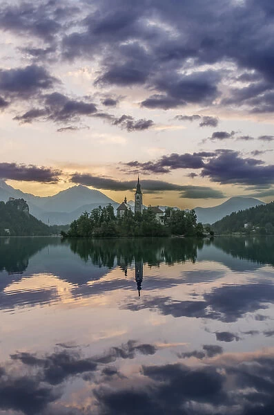 Slovenia, Bled, Lake Bled Dawn