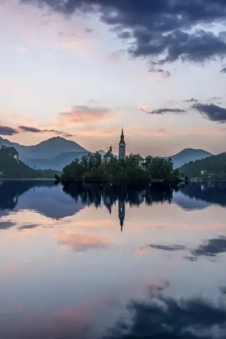 Framed Print : Slovenia, Bled, Lake Bled Dawn Framed Print : Slovenia, Bled, Lake Bled Dawn
