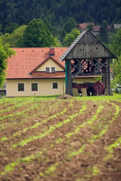 Framed Print : SLOVENIA-Dolenjska-Gabrovcec: Slovenian Hayloft