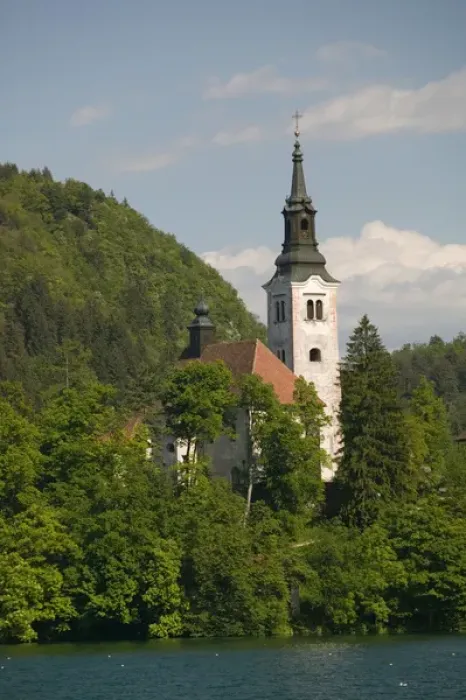 Framed Print : SLOVENIA-GORENJSKA-Bled: Lake Bled Island Church