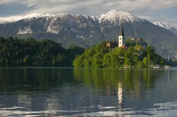 Framed Print : SLOVENIA-GORENJSKA-Bled: Lake Bled Island Church