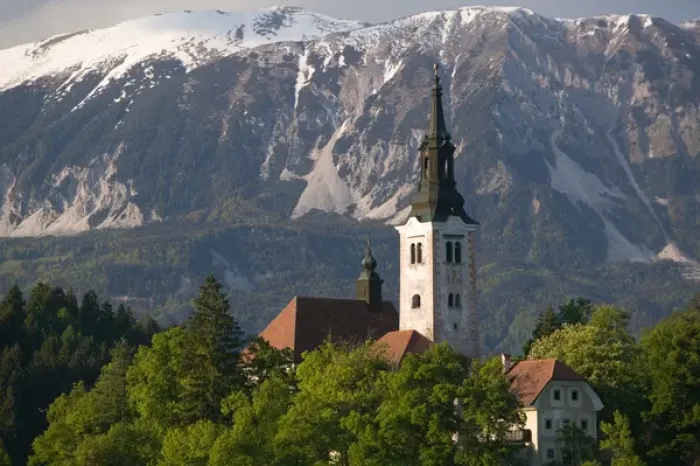 Framed Print : SLOVENIA-GORENJSKA-Bled: Lake Bled Island Church