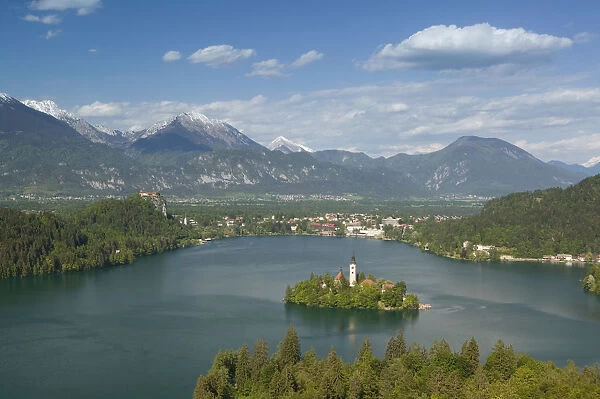SLOVENIA-GORENJSKA-Bled: Lake Bled View from Mala Osojnica hill