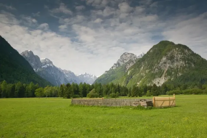 Framed Print : SLOVENIA-GORENJSKA-Radovna: View of the Julian Alps Framed Print : SLOVENIA-GORENJSKA-Radovna: View of the Julian Alps