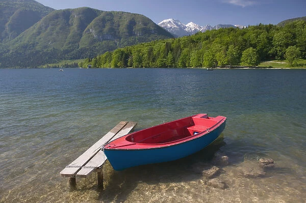 SLOVENIA-GORENJSKA-Ribcev Laz: Lake Bohinj  /  rental boats