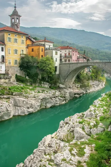 Framed Print : Slovenia, Kanal ob Soci. Soca River and bridge in city. ©Cathy & Gordon Illg / Jaynes Gallery / DanitaDelimont.com Framed Print : Slovenia, Kanal ob Soci. Soca River and bridge in city. ©Cathy & Gordon Illg / Jaynes Gallery / DanitaDelimont.com