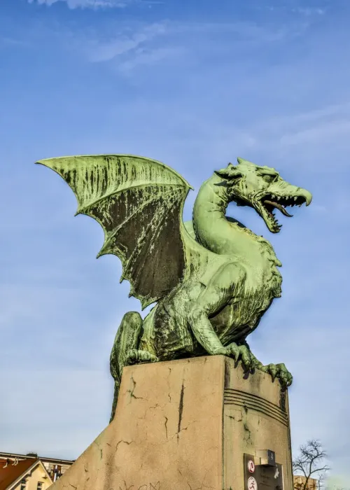 Framed Print : Slovenia, Ljubljana Dragon at the end of the Dragon Bridge Framed Print : Slovenia, Ljubljana Dragon at the end of the Dragon Bridge