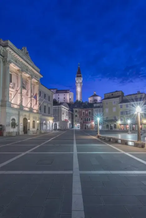 Framed Print : Slovenia, Piran, Tartini Square at Dawn Framed Print : Slovenia, Piran, Tartini Square at Dawn