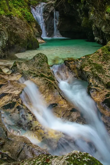 Framed Print : Slovenia, Triglav National Park. Soca River waterfall and rapids. ©Cathy & Gordon Illg  /  Jaynes Gallery  /  DanitaDelimont.com