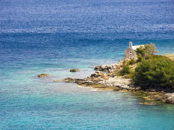 Framed Print : Small chapel by the sea, Hvar Island, Croatia Framed Print : Small chapel by the sea, Hvar Island, Croatia