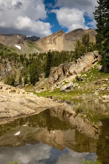 Framed Print : Small Lake and reflection, Alaska Basin, Teton Mountains, Rocky Mountains, Jedediah