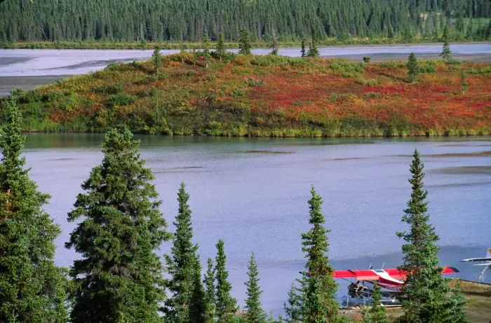 Framed Print : Small planes are a common mode of transportation in interior Alaska