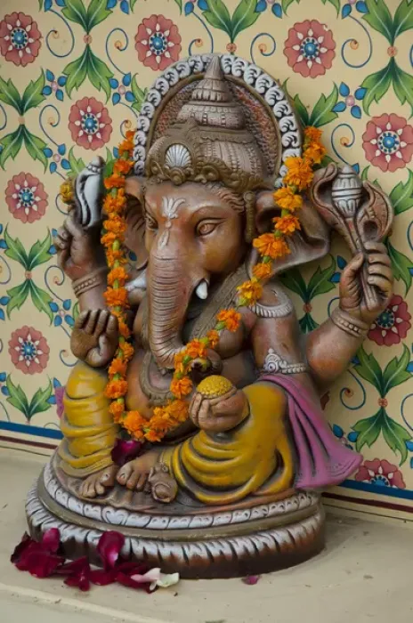 Framed Print : Small shrine to Ganesh, Jaipur, Rajasthan, India
