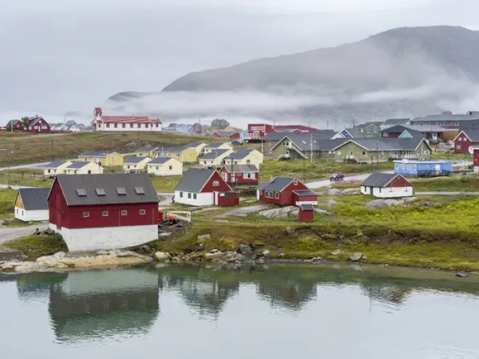 Framed Print : The small town Narsaq in the South of Greenland. America, North America, Greenland Framed Print : The small town Narsaq in the South of Greenland. America, North America, Greenland