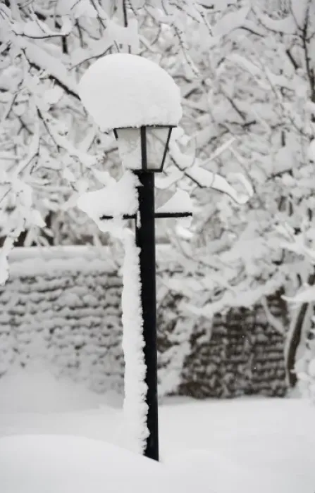 Framed Print : Snow on a lamp post Framed Print : Snow on a lamp post