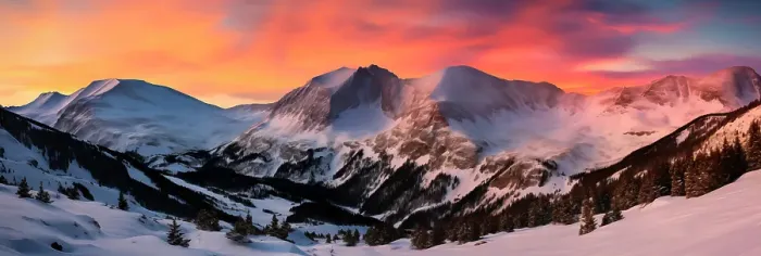 Framed Print : Snowy mountain scenic. (AI Generated)