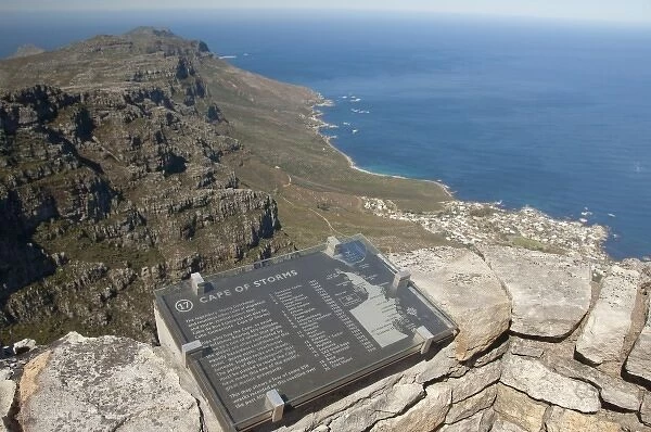 South Africa, Cape Town, Table Mountain. View from the top of Table Mountain