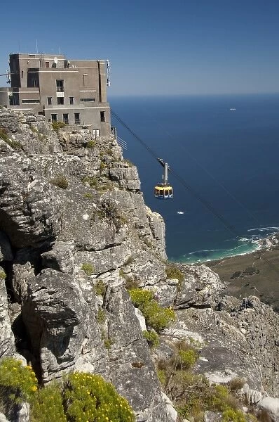 South Africa, Cape Town, Table Mountain National Park Cableway aerial tram and station