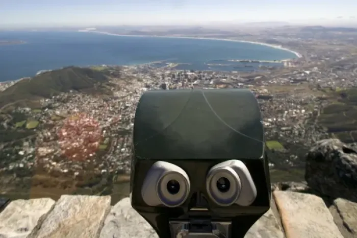 Framed Print : South Africa, Cape Town, Table Mountain National Park, Observation deck overlooking Framed Print : South Africa, Cape Town, Table Mountain National Park, Observation deck overlooking
