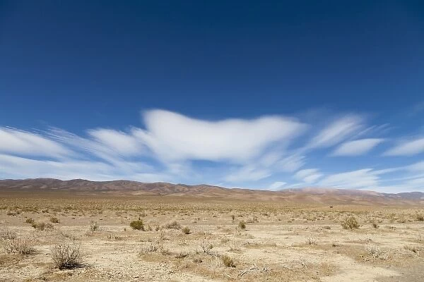 South America, Argentina, Jujuy, Salinas Grandes, mystic cloud formation in the desert