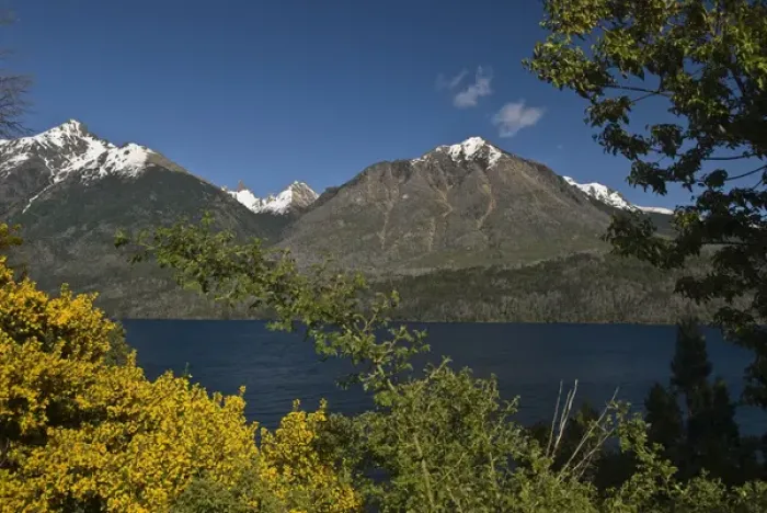 Framed Print : South America; Argentina; Patagonia. View of Andes Mountains and Lake Gutierrez