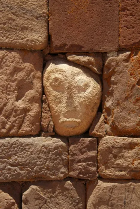 Framed Print : South America, Bolivia, Tiwanaku. Alien Stone Tenon Head of Pre-Columbian Framed Print : South America, Bolivia, Tiwanaku. Alien Stone Tenon Head of Pre-Columbian