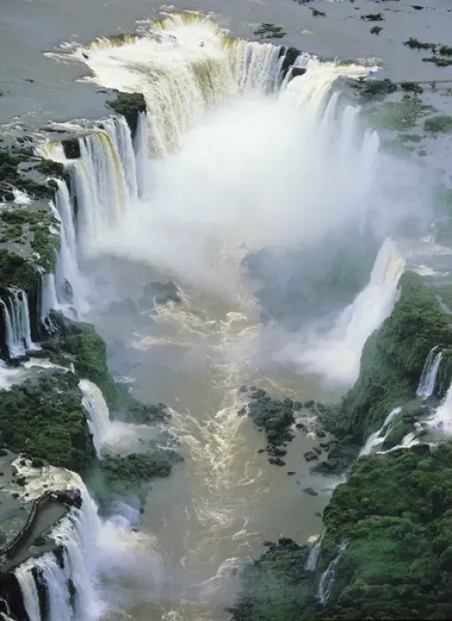 Framed Print : South America; Brazil, Argentina, Igwacu, Igwazu, Fiz, Falls. Igwacu Falls thunder