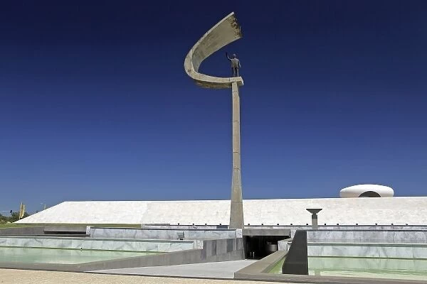 South America, Brazil, Brasilia. Juscelino Kubitschek Memorial in Brasilia, a UNESCO
