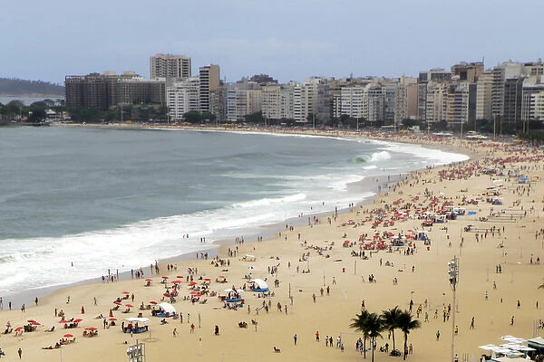 South America, Brazil. Rio de Janiero. Copacabana Beach