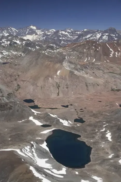 Framed Print : South America, Chile, Lakes High in Andes Mountains, near Santiago - aerial